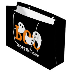 Halloween Ghosts Boo Black Large Gift Bag