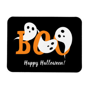 Halloween Ghosts Boo Black Magnet