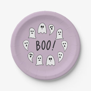 Halloween Ghosts Boo Paper Plate