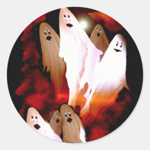 Halloween Ghosts Classic Round Sticker