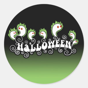 Halloween Ghosts Classic Round Sticker