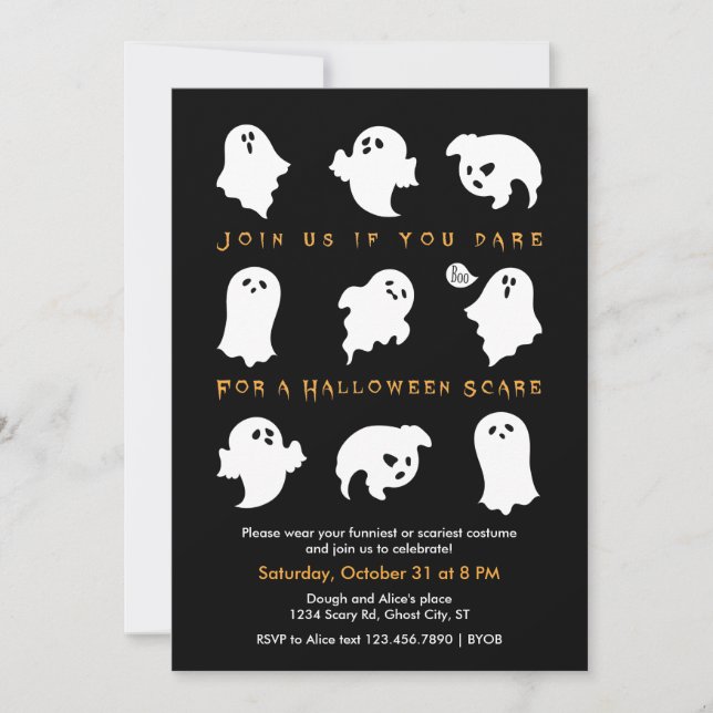 Halloween Ghosts Costume Party Invitation (Front)