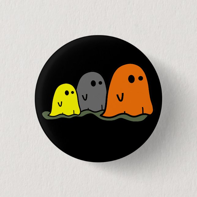 Halloween Ghosts Cute Button (Front)