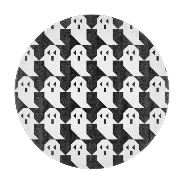 Halloween ghosts: geometric seamless pattern. cutting board (Front)