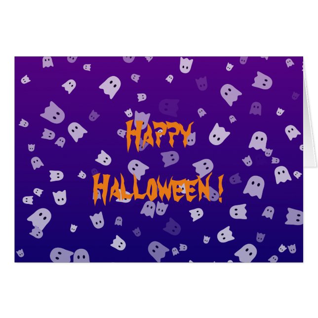 Halloween Ghosts Greeting Card (Front Horizontal)
