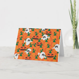 Halloween Ghosts Haunted Pumpkin Patch Card