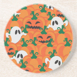 Halloween Ghosts Haunted Pumpkin Patch Coaster