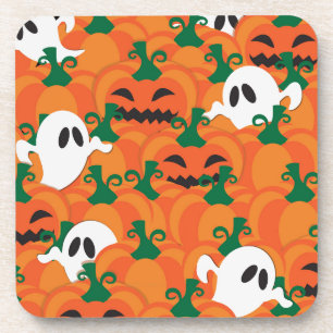 Halloween Ghosts Haunted Pumpkin Patch Coaster