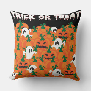 Halloween Ghosts Haunted Pumpkin Patch Cushion