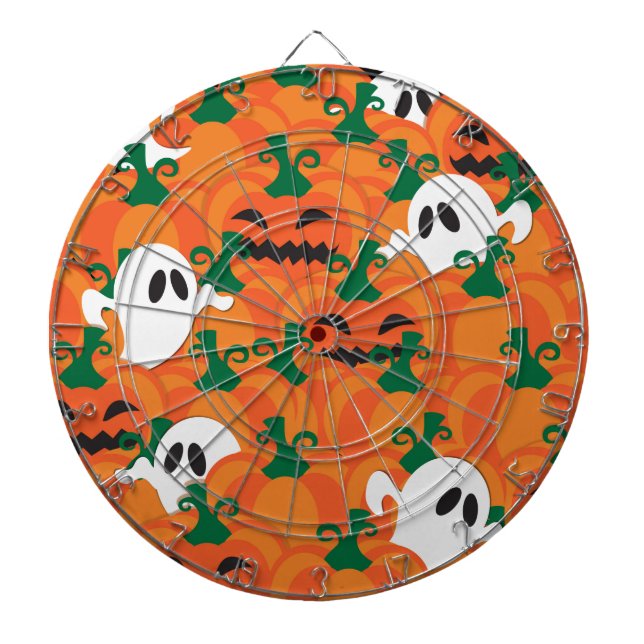 Halloween Ghosts Haunted Pumpkin Patch Dartboard (Front)