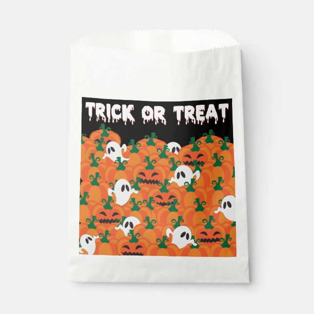 Halloween Ghosts Haunted Pumpkin Patch Favour Bags (Front)