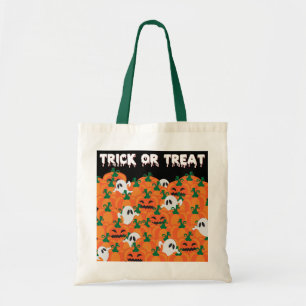 Halloween Ghosts Haunted Pumpkin Patch Large Tote Bag