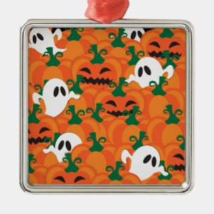 Halloween Ghosts Haunted Pumpkin Patch Metal Tree Decoration