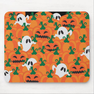 Halloween Ghosts Haunted Pumpkin Patch Mouse Mat