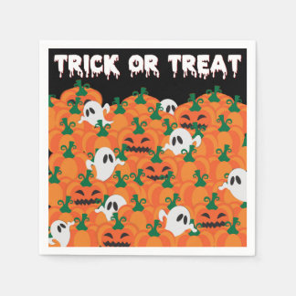 Halloween Ghosts Haunted Pumpkin Patch Napkin
