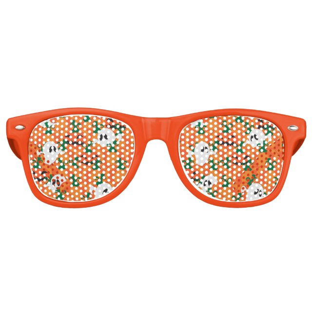 Halloween Ghosts Haunted Pumpkin Patch Retro Sunglasses (Front)