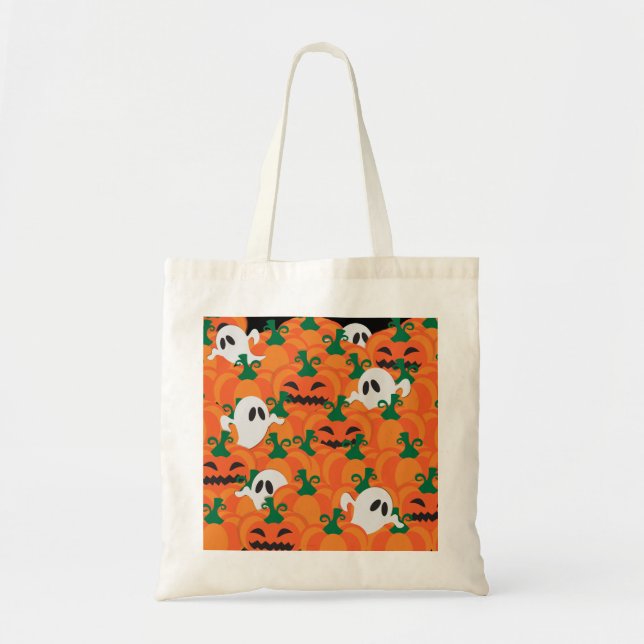 Halloween Ghosts Haunted Pumpkin Patch Tote Bag (Front)