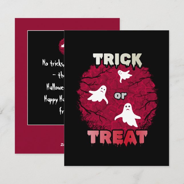 Halloween ghosts holiday card (Front/Back)