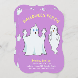 Halloween Ghosts in Violet Invitation
