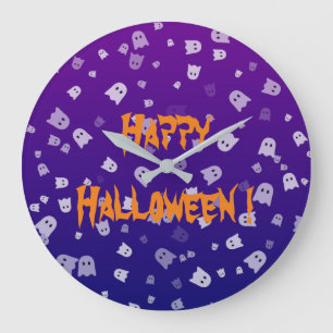 Halloween Ghosts Large Clock
