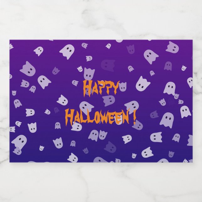 Halloween Ghosts Liquor Bottle Label (Single Label)