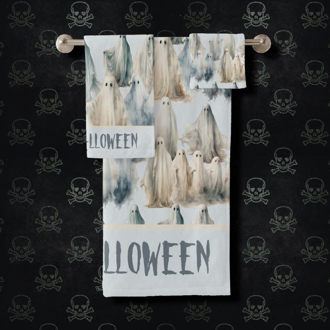 Halloween Ghosts Pattern Bath Towel Set (Creator Uploaded)