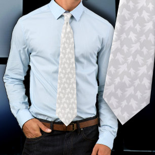 Halloween Ghosts Pattern Silver Grey Tie