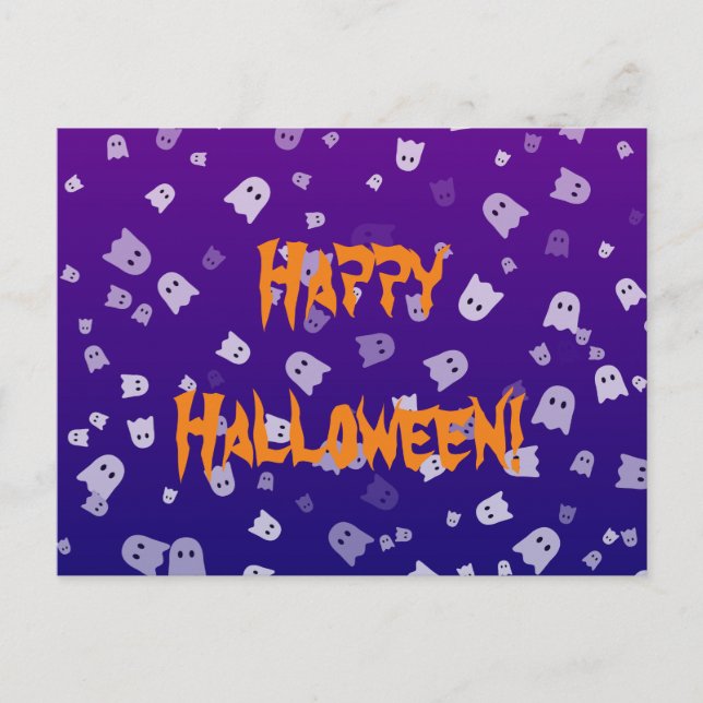 Halloween Ghosts Postcard (Front)