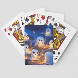 Halloween Ghosts Pumpkin Lanterns Spooky Night Playing Cards