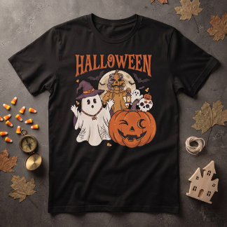 Halloween Ghosts, Pumpkin & Witch – Vintage Spooky T-Shirt