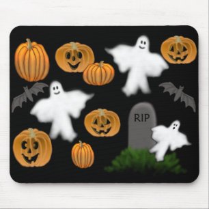 Halloween Ghosts & Pumpkins Mousepad