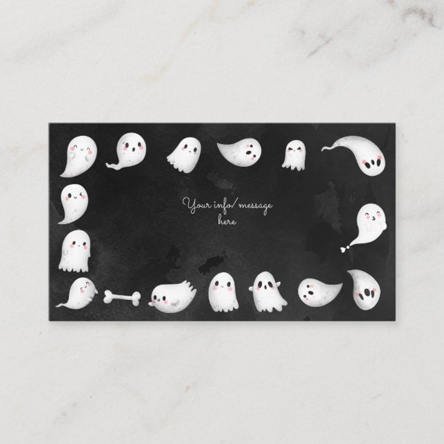 Halloween ghosts spooktacular kids birthday party enclosure card (Front)