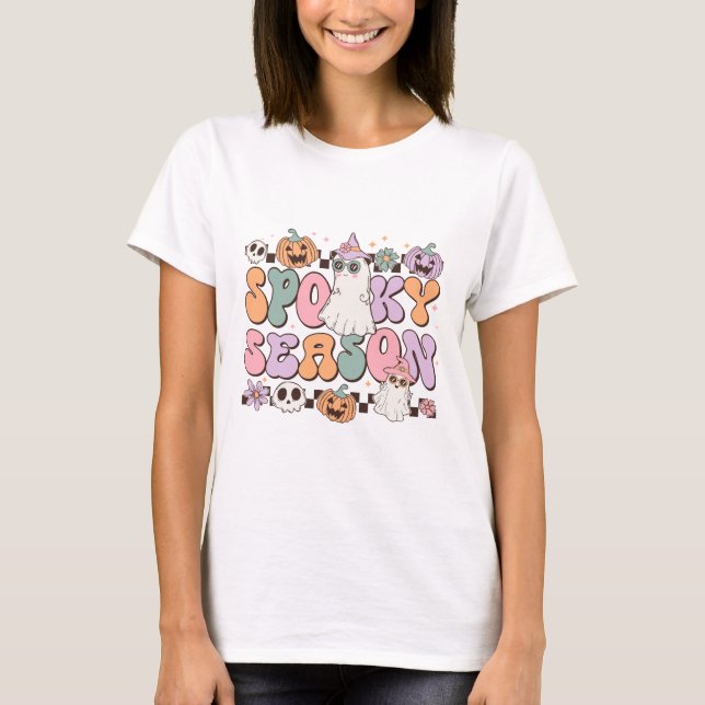 Halloween Ghosts Spooky Season T-Shirt (Front)