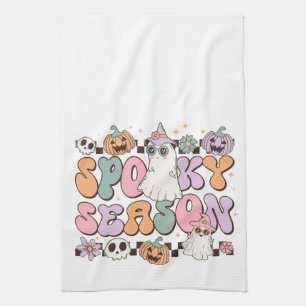 Halloween Ghosts Spooky Season Tea Towel