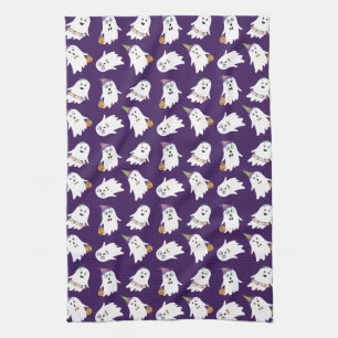 Halloween Ghosts Trick Or Treat Tea Towel