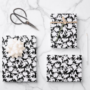 Halloween Ghosts Wrapping Paper Sheets