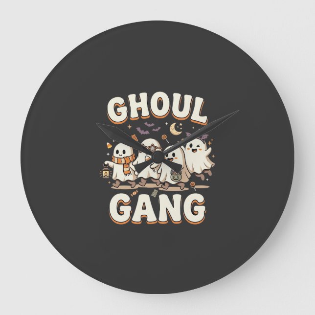 Halloween Ghoul Gang Large Clock (Front)