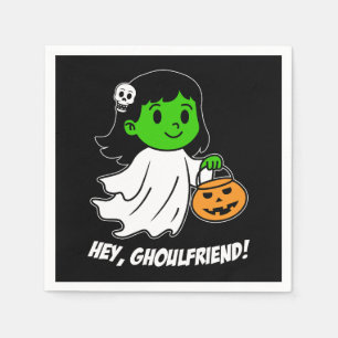 Halloween Ghoul Ghoulfriend Pun Paper Napkin