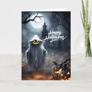 Halloween Ghoul in a Jackolantern Patch Holiday Card