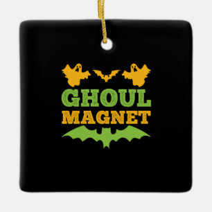 Halloween Ghoul Magnet Birthday Ceramic Ornament