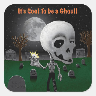 Halloween Ghoul Square Sticker