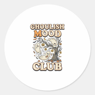 Halloween Ghoulish Mood Club Classic Round Sticker
