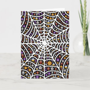 Halloween Ghouls & Goblins in a Spiderweb Card