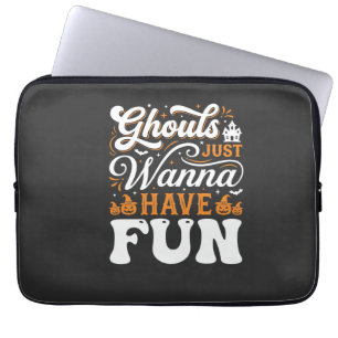 Halloween Ghouls Just Wanna Have Fun Design_1 Laptop Sleeve