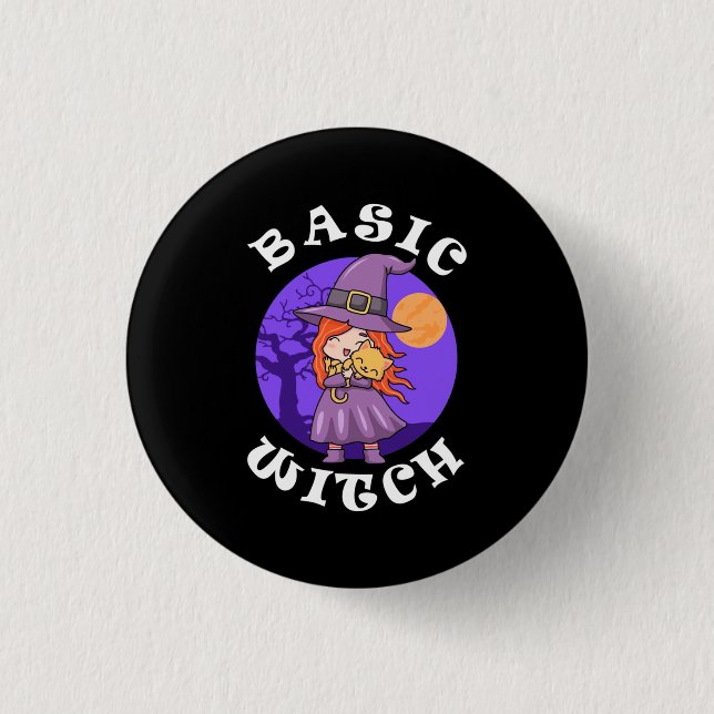 Halloween Gift | Basic Witch 3 Cm Round Badge (Front)