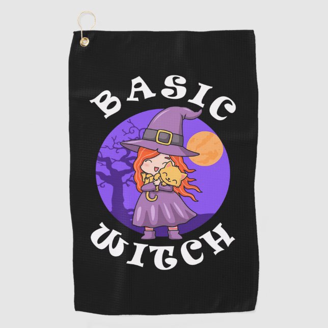 Halloween Gift | Basic Witch Golf Towel (Front)