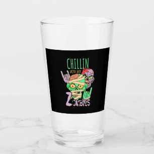 Halloween Gift Chillin With My Friends Glass