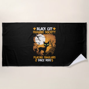 Halloween Gift Human Society Placing Familiars Beach Towel