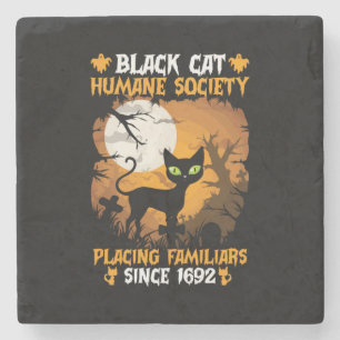 Halloween Gift   Human Society Placing Familiars Stone Coaster