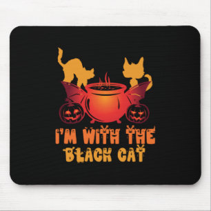 Halloween Gift I Am With My Cat Birthday Mouse Mat